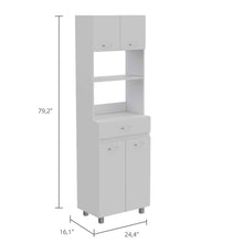 Load image into Gallery viewer, White Tall Pantry Cabinet with Two Storage Shelves