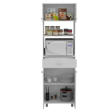Load image into Gallery viewer, White Tall Pantry Cabinet with Two Storage Shelves