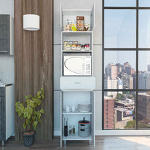 Load image into Gallery viewer, White Tall Pantry Cabinet with Two Storage Shelves