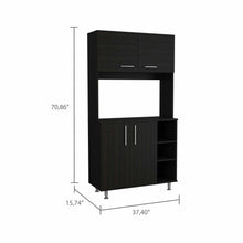 Load image into Gallery viewer, Modern Black Kitchen Cabinet with Two Storage Shelves