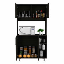 Load image into Gallery viewer, Modern Black Kitchen Cabinet with Two Storage Shelves