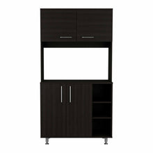 Load image into Gallery viewer, Modern Black Kitchen Cabinet with Two Storage Shelves