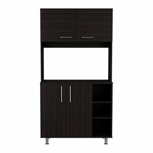 Modern Black Kitchen Cabinet with Two Storage Shelves
