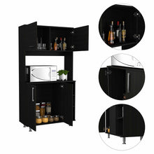 Load image into Gallery viewer, Modern Black Kitchen Cabinet with Two Storage Shelves