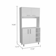 Load image into Gallery viewer, Modern White Kitchen Cabinet with Two Storage Shelves