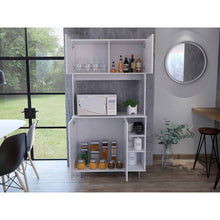 Load image into Gallery viewer, Modern White Kitchen Cabinet with Two Storage Shelves
