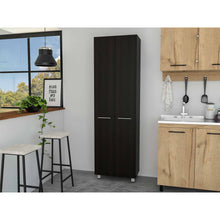 Load image into Gallery viewer, 78&quot; Modern Black Pantry Cabinet with Two Full Size Doors