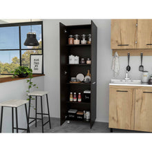 Load image into Gallery viewer, 78&quot; Modern Black Pantry Cabinet with Two Full Size Doors