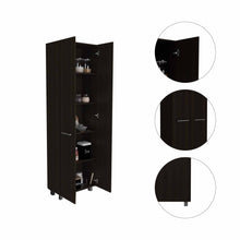 Load image into Gallery viewer, 78&quot; Modern Black Pantry Cabinet with Two Full Size Doors