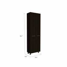 Load image into Gallery viewer, 78&quot; Modern Black Pantry Cabinet with Two Full Size Doors