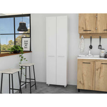 Load image into Gallery viewer, 78&quot; Modern White Pantry Cabinet with Two Full Size Doors