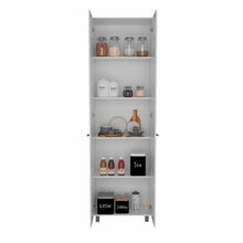 Load image into Gallery viewer, 78&quot; Modern White Pantry Cabinet with Two Full Size Doors