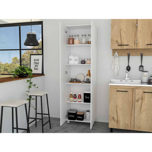 78" Modern White Pantry Cabinet with Two Full Size Doors