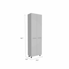 Load image into Gallery viewer, 78&quot; Modern White Pantry Cabinet with Two Full Size Doors