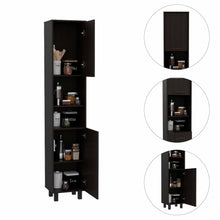 Load image into Gallery viewer, 78&quot; Modern Black Sleek and Tall Pantry Cabinet