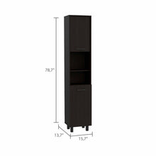 Load image into Gallery viewer, 78&quot; Modern Black Sleek and Tall Pantry Cabinet