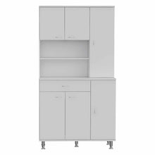 Load image into Gallery viewer, White Pantry Cabinet with Multiple Storage Shelves