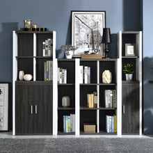 Load image into Gallery viewer, Modern Dark Gray and White Four Cube Storage Bookshelf
