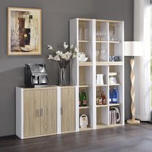 Load image into Gallery viewer, Modern Natural and White Four Cube Storage Bookshelf