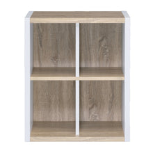 Load image into Gallery viewer, Modern Natural and White Four Cube Storage Bookshelf