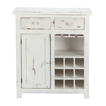 Load image into Gallery viewer, Rustic White Wine Cabinet with Two Drawers