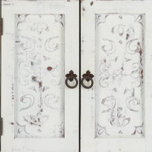 Load image into Gallery viewer, Distressed White Wooden Carved 2 Door and 2 Drawer Cabinet