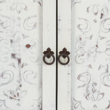 Load image into Gallery viewer, Distressed White Wooden Carved 2 Door and 2 Drawer Cabinet