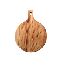 Load image into Gallery viewer, Natural Laurel Wood Anti Bacterial Round Pizza Paddle Board