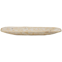 Load image into Gallery viewer, Rustic White and Natural Handcarved Wide Oval Centerpiece Bowl