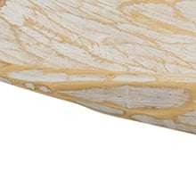 Load image into Gallery viewer, Rustic White and Natural Handcarved Wide Oval Centerpiece Bowl