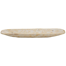 Load image into Gallery viewer, Rustic White and Natural Handcarved Wide Oval Centerpiece Bowl