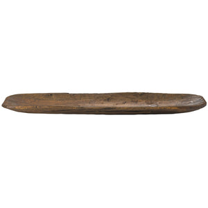 Rustic Brown and Natural Handcarved Wide Oval Centerpiece Bowl