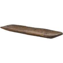 Load image into Gallery viewer, Rustic Brown and Natural Handcarved Wide Oval Centerpiece Bowl