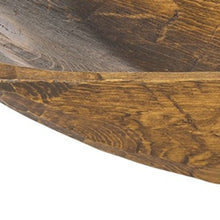 Load image into Gallery viewer, Rustic Brown and Natural Handcarved Thin Oval Centerpiece Bowl
