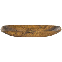 Load image into Gallery viewer, Rustic Brown and Natural Handcarved Thin Oval Centerpiece Bowl