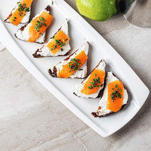 Load image into Gallery viewer, Set of Two Mod White Assymetrical Rim 14&quot; Porcelain Platters