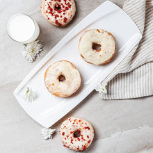 Load image into Gallery viewer, Set of Two Mod White Assymetrical Rim 14&quot; Porcelain Platters