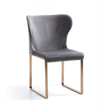 Load image into Gallery viewer, Gray Rosegold Velvet Dining Chair