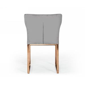 Gray Rosegold Velvet Dining Chair