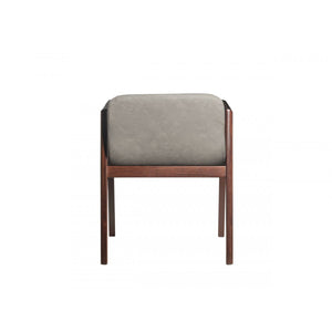 Set of Two Dark Gray Faux Leather Dining Chairs