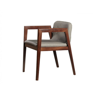 Set of Two Dark Gray Faux Leather Dining Chairs