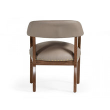 Load image into Gallery viewer, Taupe Nailhead Faux Leather Dining Arm Chair