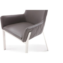 Load image into Gallery viewer, Grey Faux Leather Dining Chair