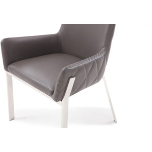 Grey Faux Leather Dining Chair