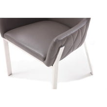 Load image into Gallery viewer, Grey Faux Leather Dining Chair