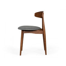 Load image into Gallery viewer, Set of Two Gray Walnut Fabric Dining Chairs