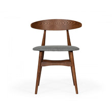 Load image into Gallery viewer, Set of Two Gray Walnut Fabric Dining Chairs