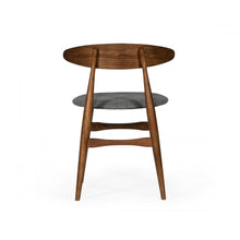 Load image into Gallery viewer, Set of Two Gray Walnut Fabric Dining Chairs