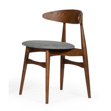 Load image into Gallery viewer, Set of Two Gray Walnut Fabric Dining Chairs