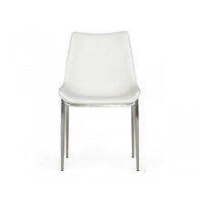 Load image into Gallery viewer, Set of Two White Faux Leather Modern Dining Chairs